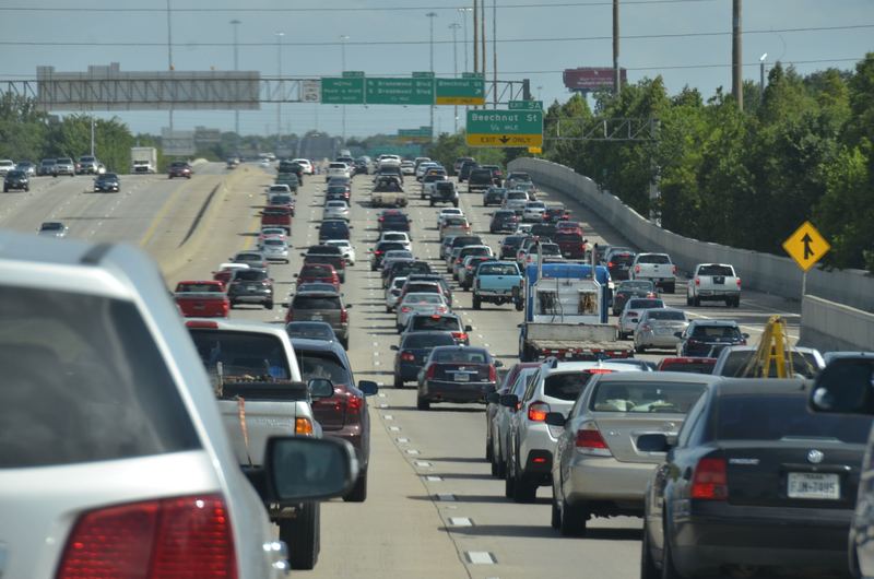 Tráfico pesado en una autopista de Houston